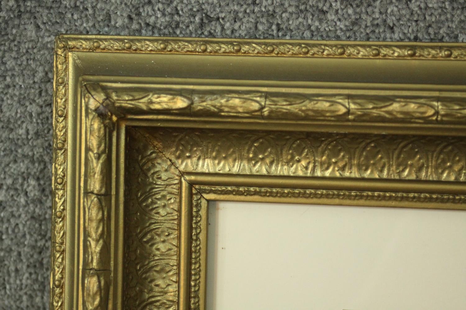 A 19th century framed and glazed watercolour, lakescape along with a 19th century oil of a seascape. - Image 4 of 6