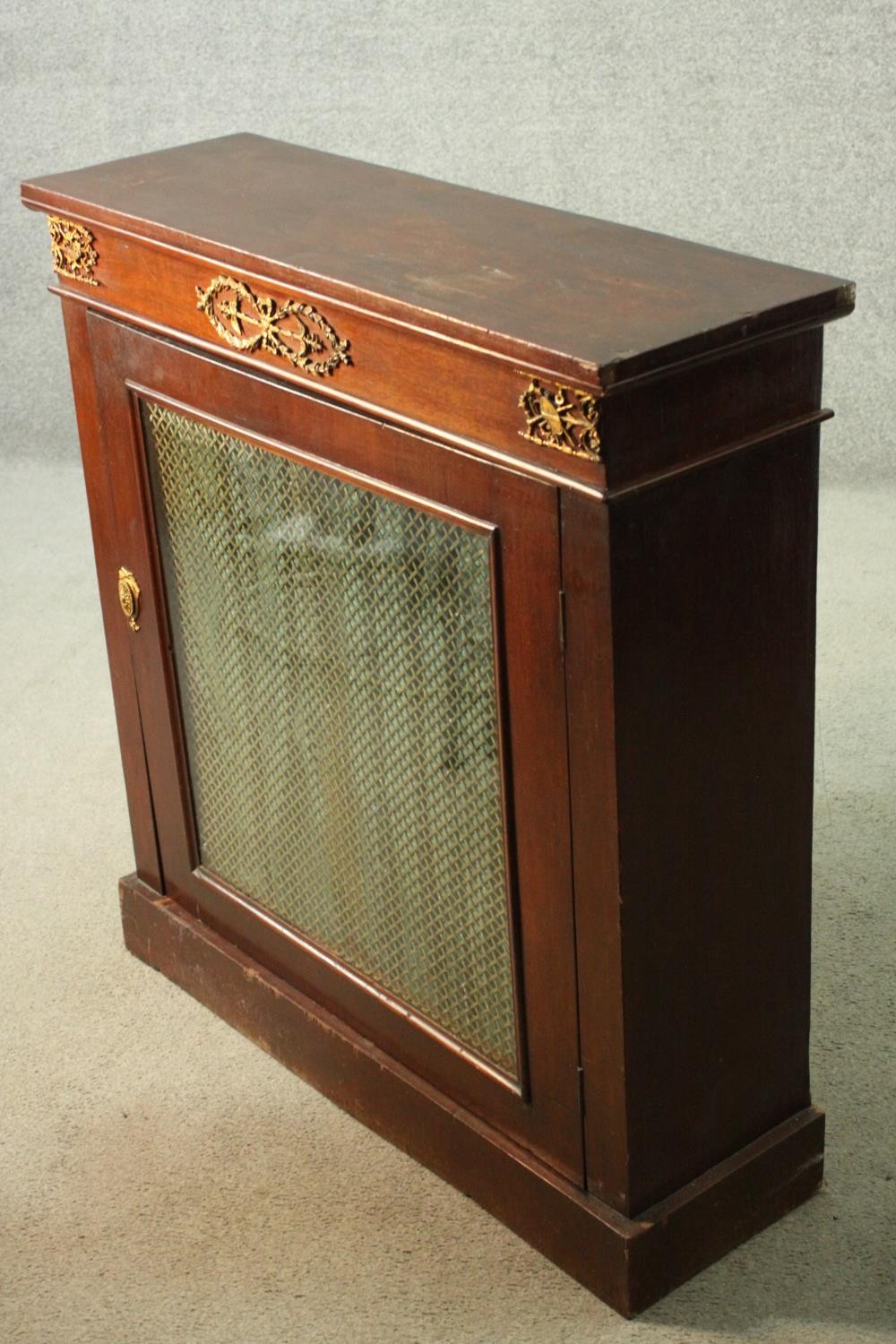Pier cabinet, Empire style mahogany with ormolu mounts. H.94 W.89cm. - Image 2 of 10