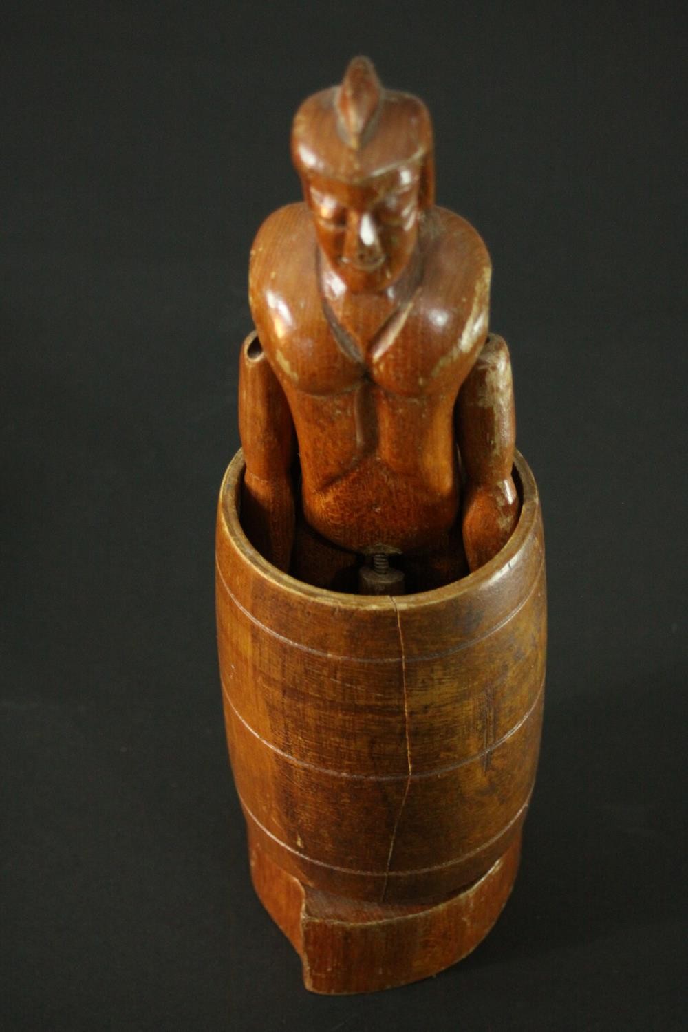 A collection of treen items. Including a Tunbridge ware box, a burr maple box, a leather and - Image 10 of 11