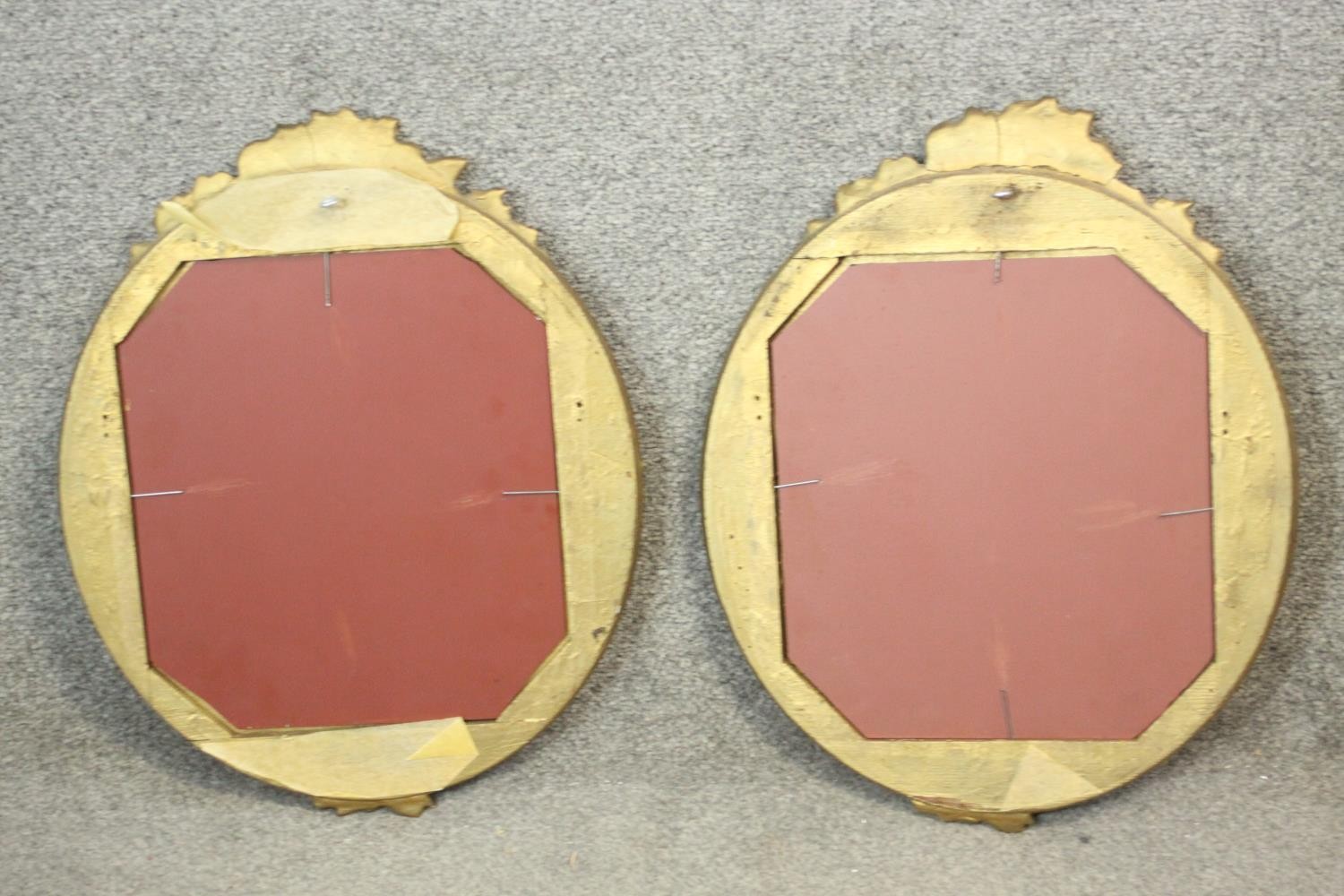 Mirrors, pair 19th century gilt and gesso. H.49 W.40cm. - Image 7 of 8