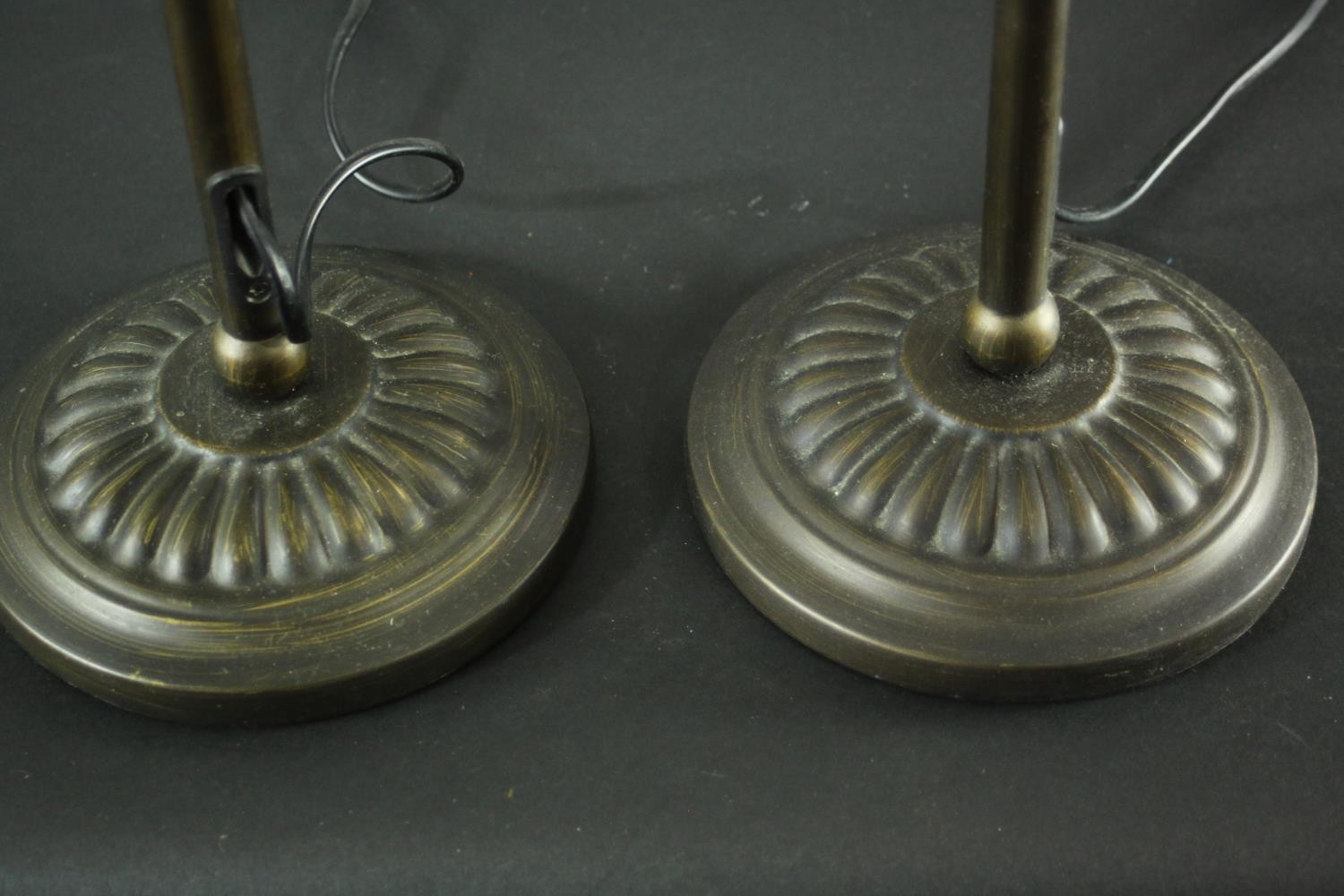 A pair of contemporary vintage style telescopic table lamps. H.60 W.35 D. 25 cm. - Image 4 of 5