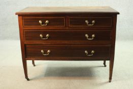 Chest of drawers, Edwardian mahogany and satinwood inlaid. H.81 W.106cm.