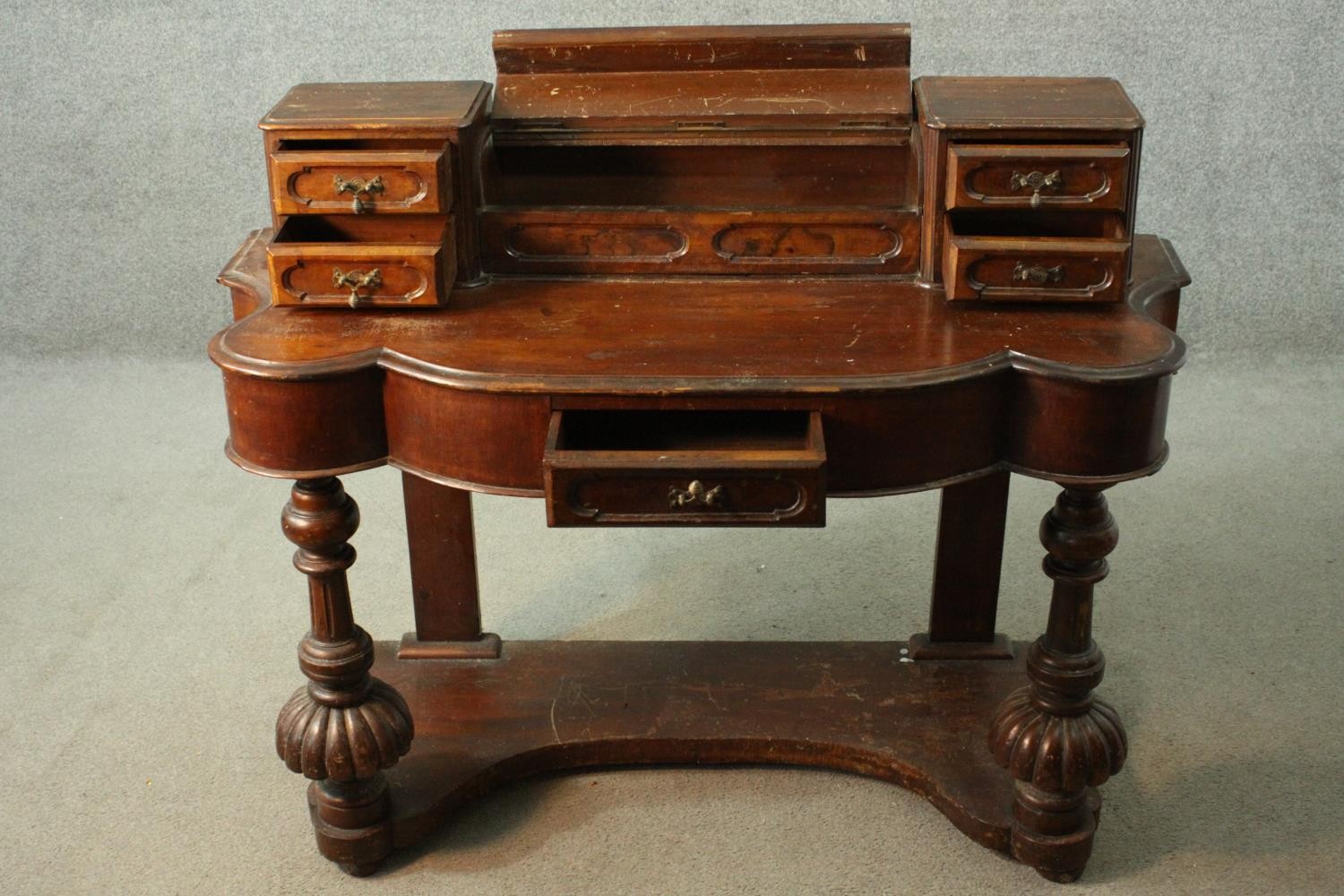 Dressing table, 19th century mahogany Duchess style. H.90 W.120cm. - Image 6 of 9
