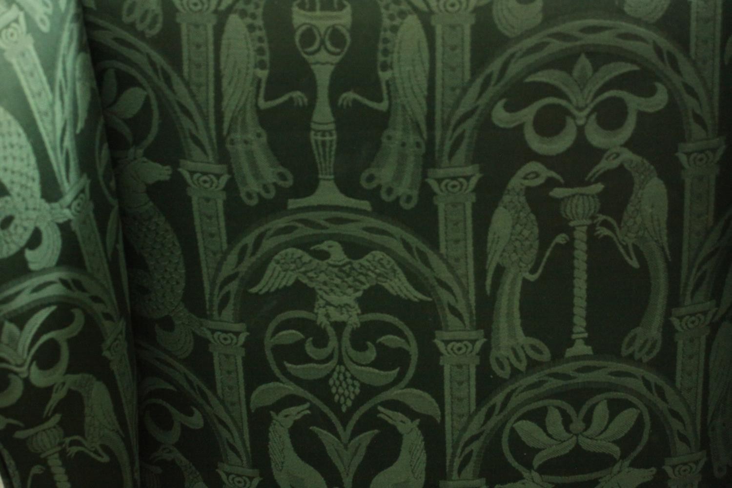 Armchair, Georgian style wingback on mahogany cabriole supports. - Image 6 of 6