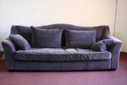 Large sofa, contemporary, velour upholstered. H.80 W.223 cm.