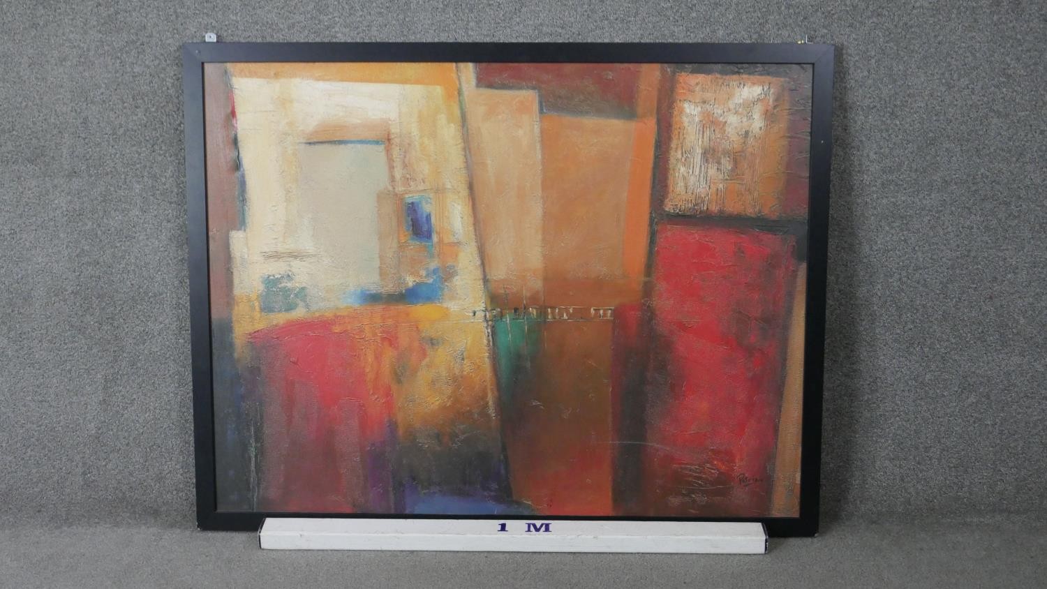 Michele Patrizio (1955-) A large framed print of an abstract oil on canvas. Printed signature. H. - Image 5 of 5