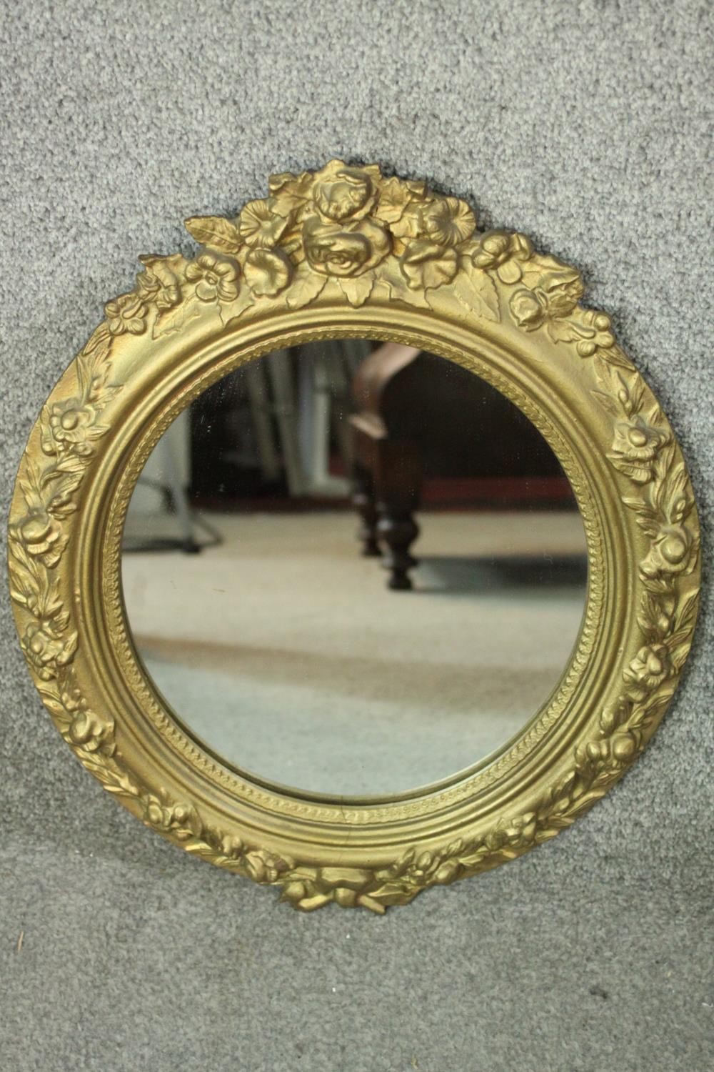 Mirrors, pair 19th century gilt and gesso. H.49 W.40cm. - Image 5 of 8