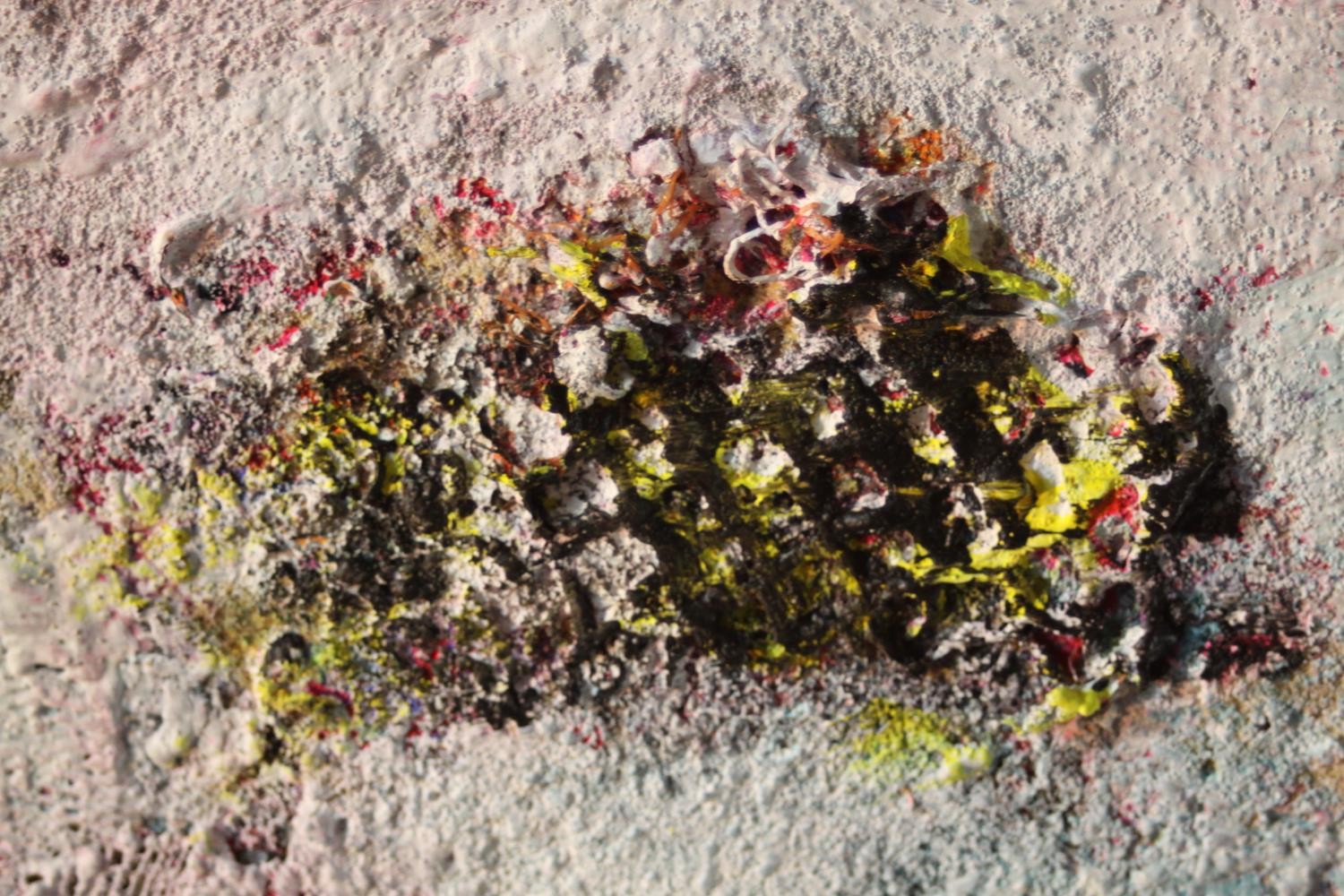 Jane Harris (1956-) A framed oil on board, abstract composition, unsigned. H.65 W.65 cm. - Image 5 of 6