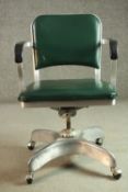 Desk chair, Atomic Electric Company 1950's style aluminium framed with tilt and swivel action.
