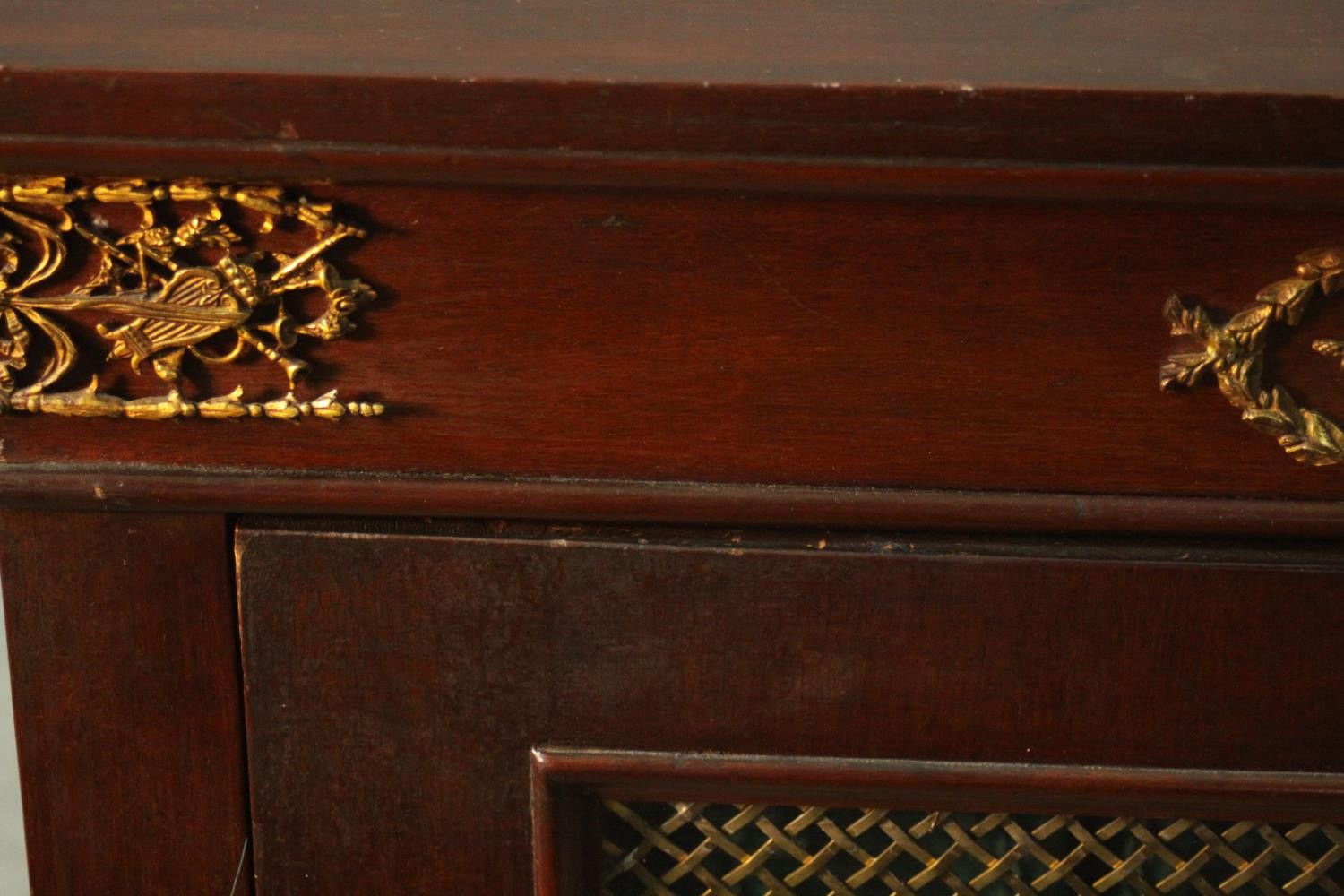 Pier cabinet, Empire style mahogany with ormolu mounts. H.94 W.89cm. - Image 5 of 10