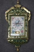 A 20th century electric Maltese wall clock with hand painted dial with Maltese port scene and