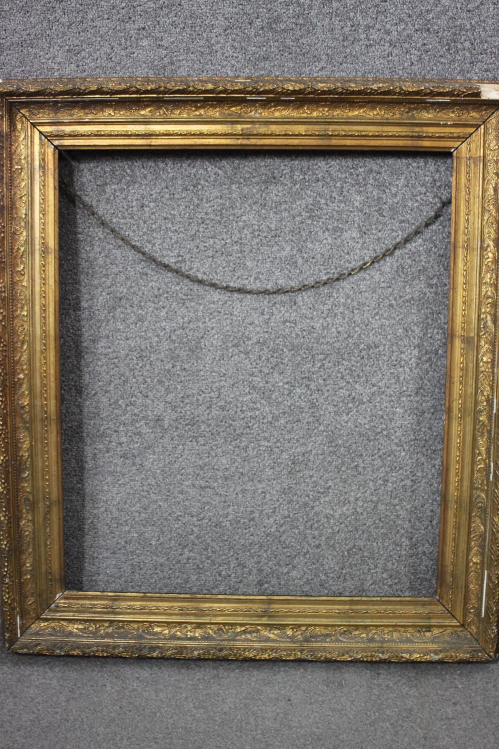Picture frame, large 19th century giltwood and gesso. H.68 W.59cm. (inner frame)