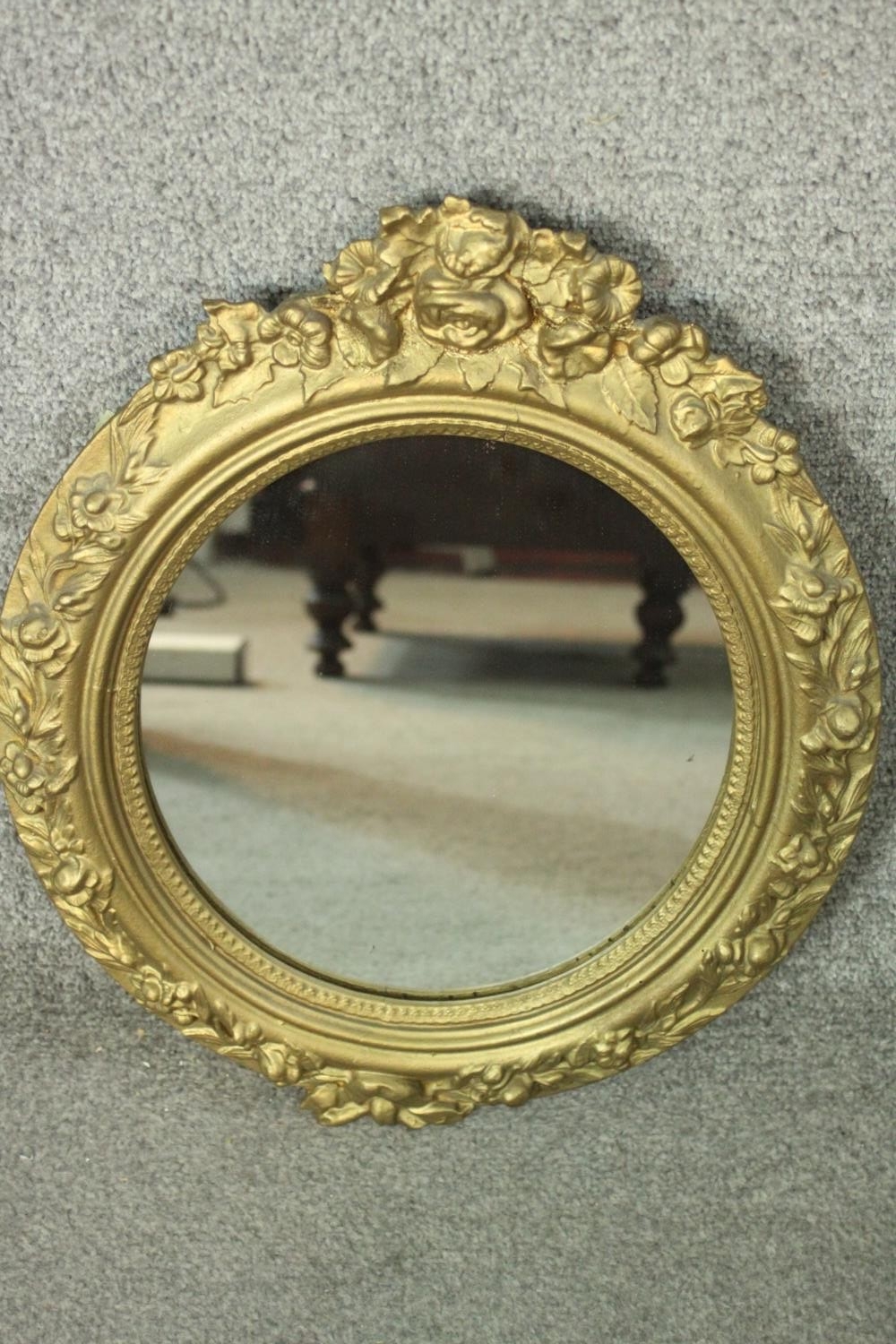 Mirrors, pair 19th century gilt and gesso. H.49 W.40cm. - Image 4 of 8