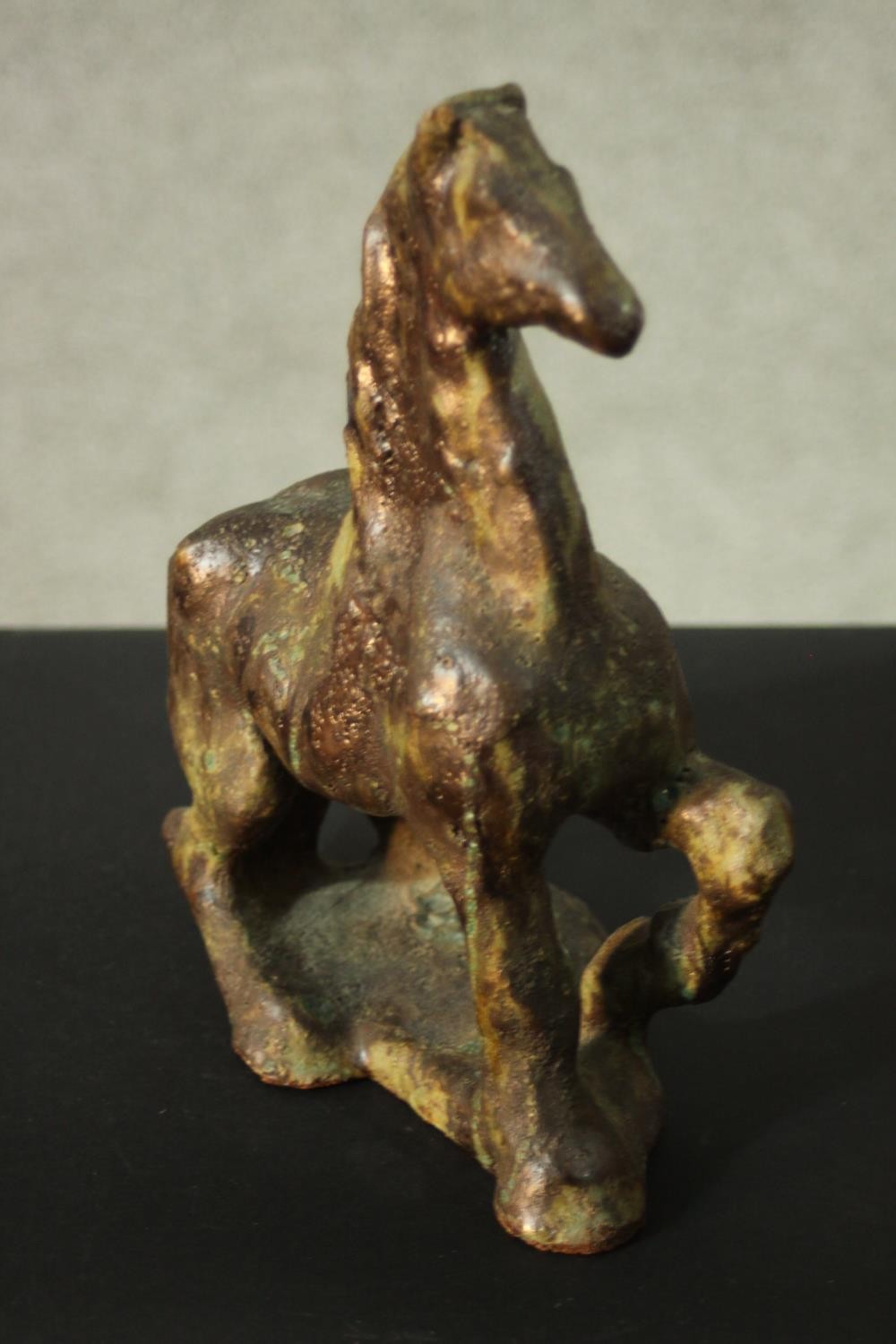 A terracotta figure of a couple, along with a ceramic elephant and a ceramic horse. H.30 W.30 D.6 - Image 4 of 11