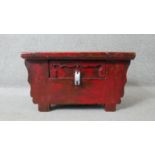 Small chest, 19th century Chinese painted. H.32 W.56 D.40cm