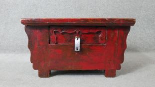 Small chest, 19th century Chinese painted. H.32 W.56 D.40cm