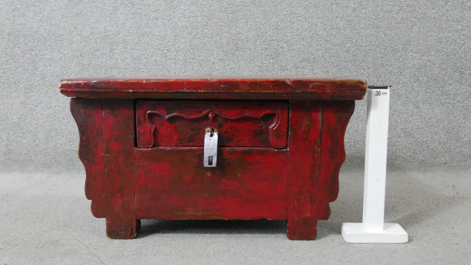 Small chest, 19th century Chinese painted. H.32 W.56 D.40cm - Image 2 of 8