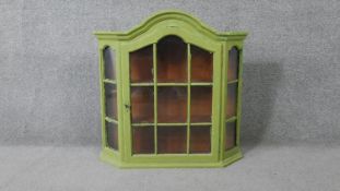 Display cabinet, Continental style painted. H.68 W.67 D.16cm