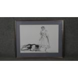 Charlotte Fawley (British 20th Century) A framed and glazed acrylic study of two Royal Ballet