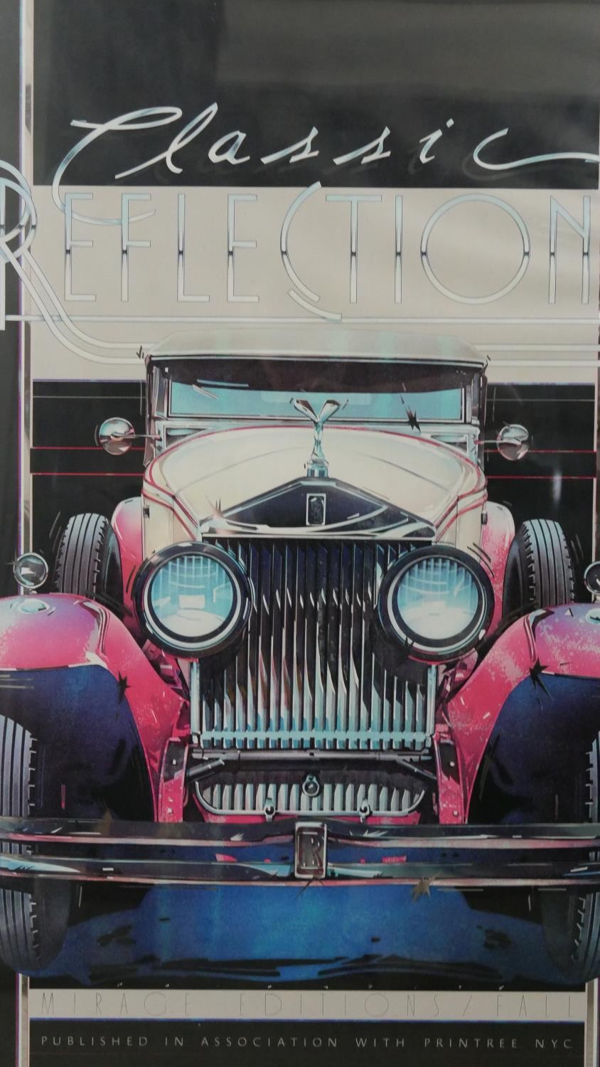 A framed and glazed vintage Classic Reflections car exhibition poster. H.86 W.57cm - Image 3 of 4