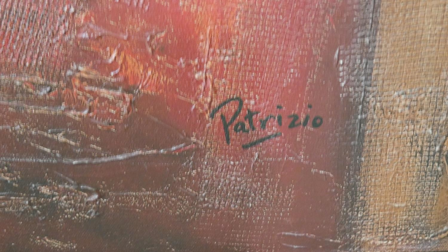 Michele Patrizio (1955-) A large framed print of an abstract oil on canvas. Printed signature. H. - Image 3 of 5