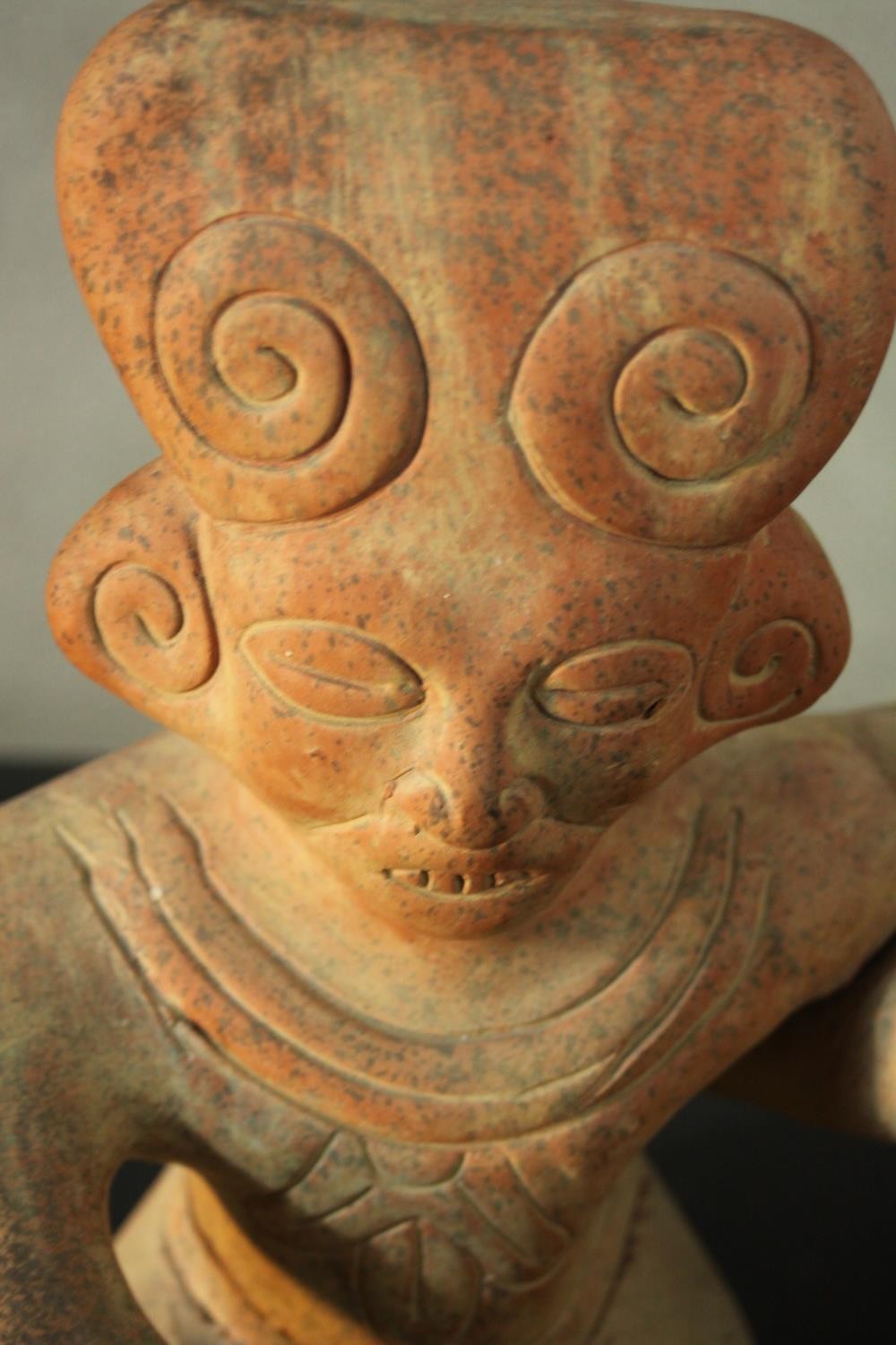 A terracotta figure of a couple, along with a ceramic elephant and a ceramic horse. H.30 W.30 D.6 - Image 7 of 11