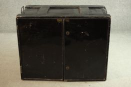 A C.1900 Henry and Co. metal fire cabinet. H.60 W.68 D.48cm.