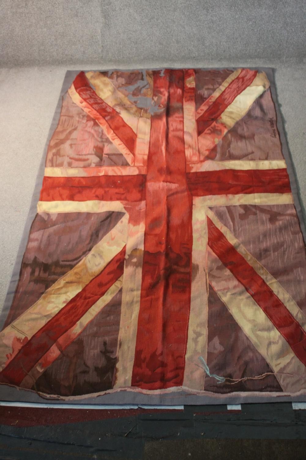 The Rug Company, hand stitched VW Union Jack Flag Aubusson, signed Vivienne Westwood. H.245 W.140 - Image 2 of 6