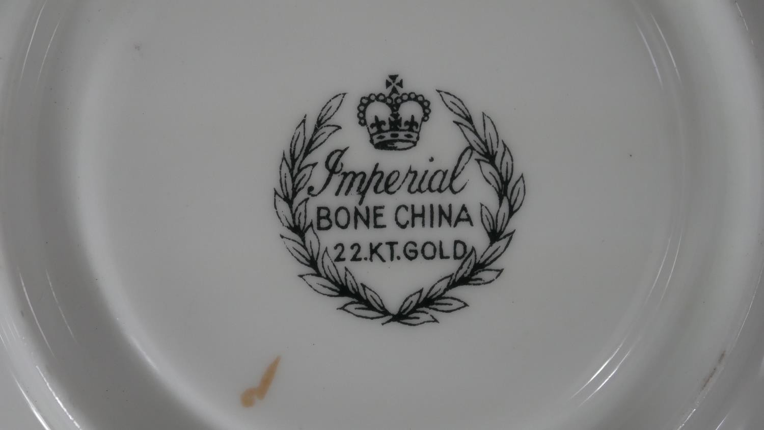 A Imperial china five person coffee set with floral design and 22ct gold detailing along with two - Image 7 of 7