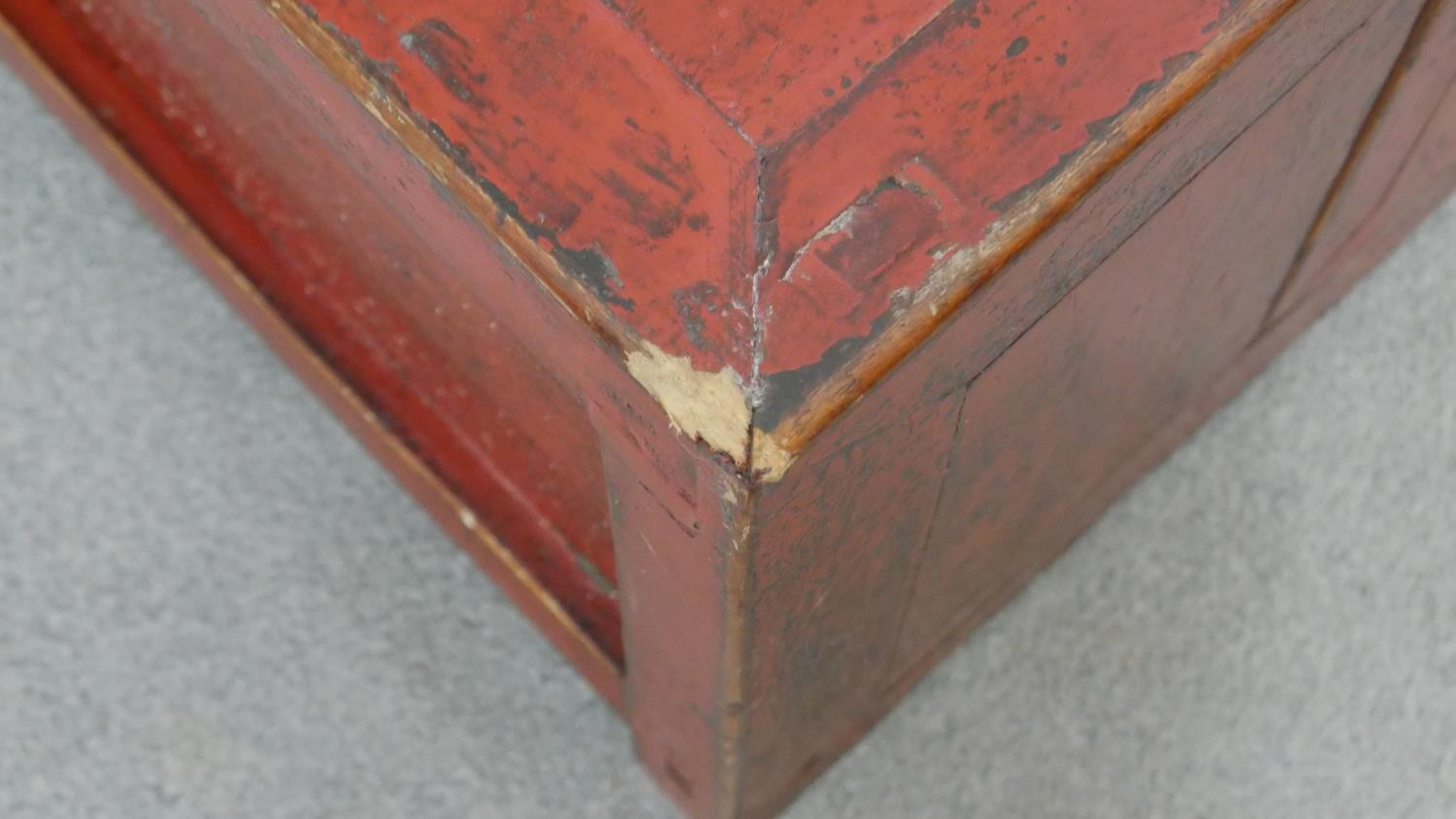 Low cabinet, Chinese 19th century painted. H.43 W.96 D.47cm - Image 4 of 8