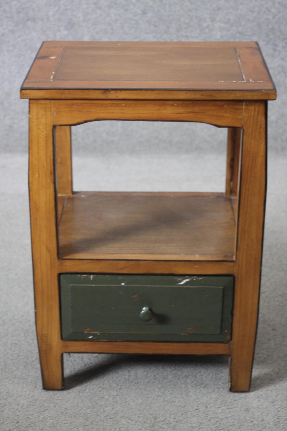 A Chinese hardwood lamp table. H.62 W.43 D.34 cm.