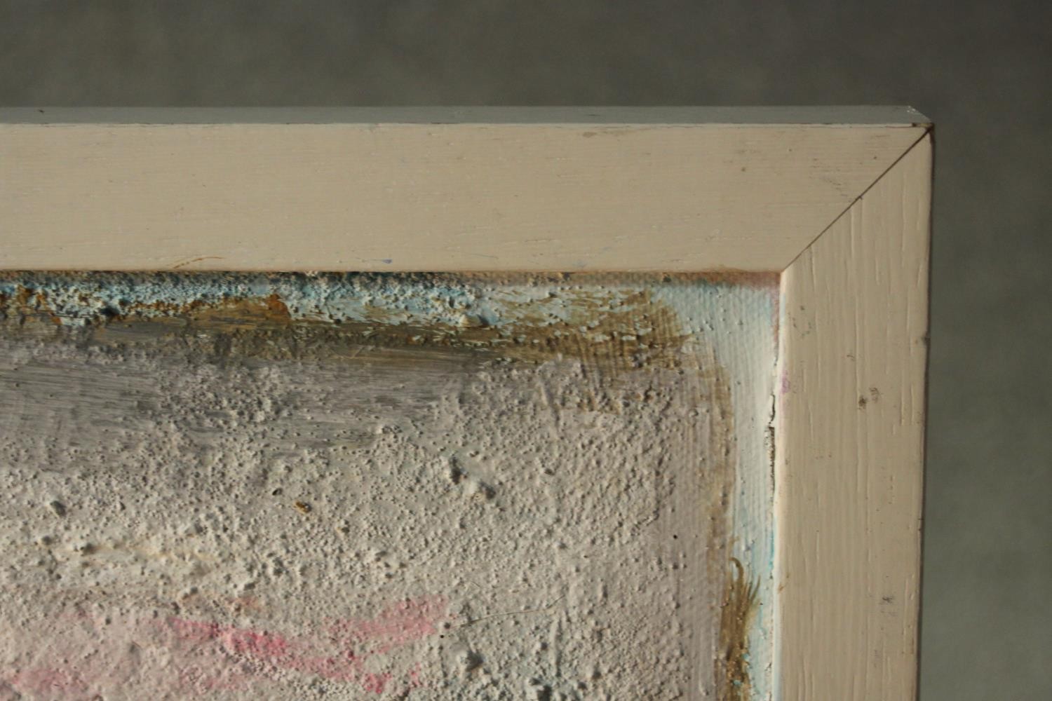 Jane Harris (1956-) A framed oil on board, abstract composition, unsigned. H.65 W.65 cm. - Image 4 of 6