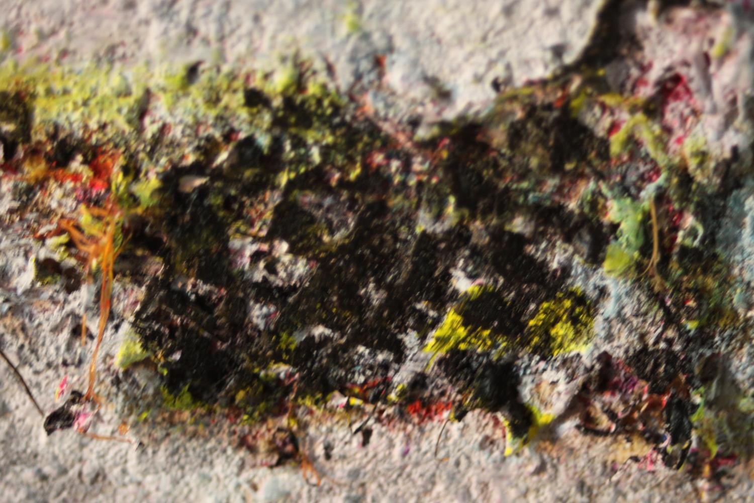 Jane Harris (1956-) A framed oil on board, abstract composition, unsigned. H.65 W.65 cm. - Image 6 of 6