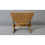 Occasional table, vintage elm swivel action drop flap. H.46 W.76 D.54cm