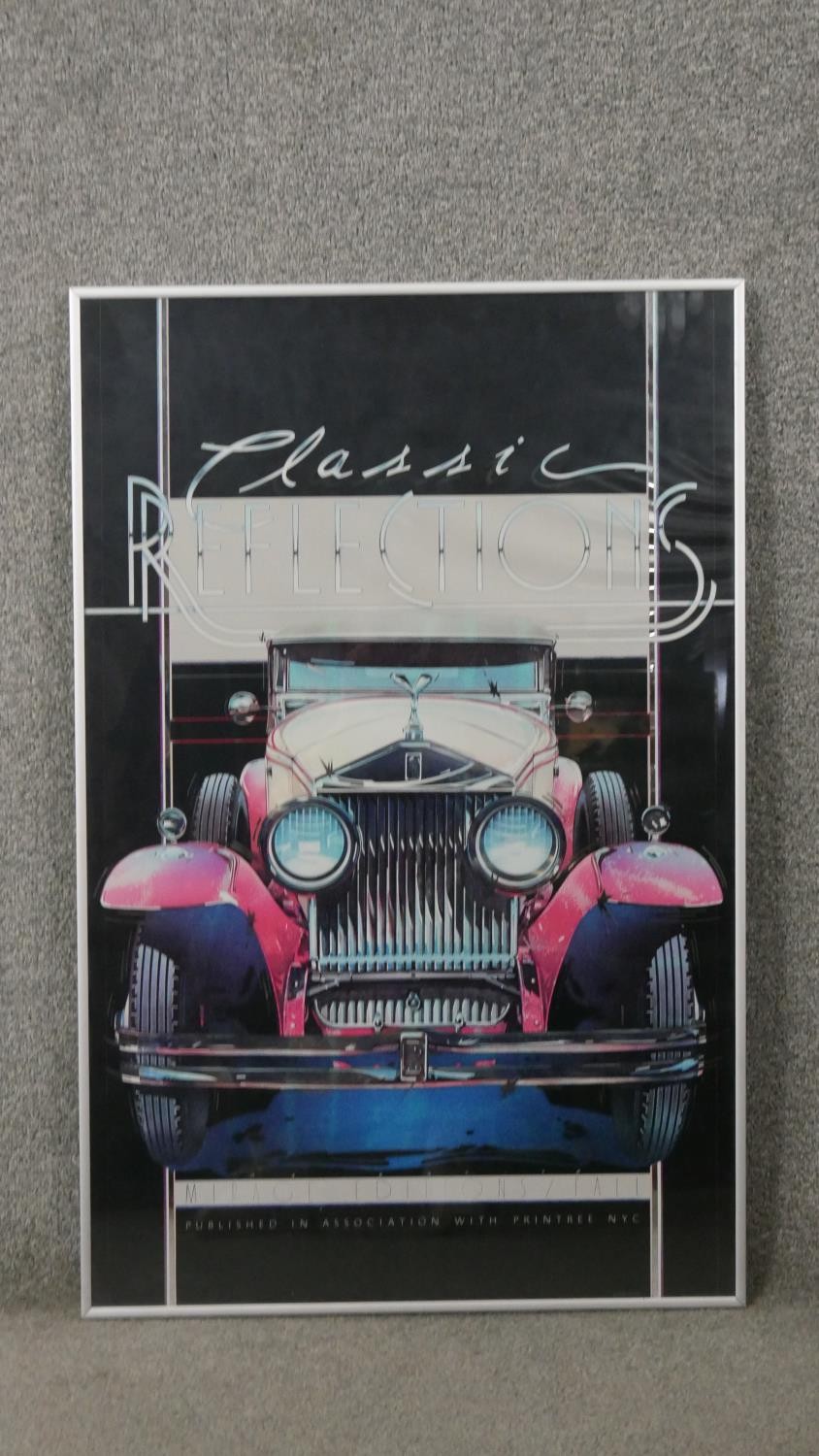 A framed and glazed vintage Classic Reflections car exhibition poster. H.86 W.57cm - Image 2 of 4