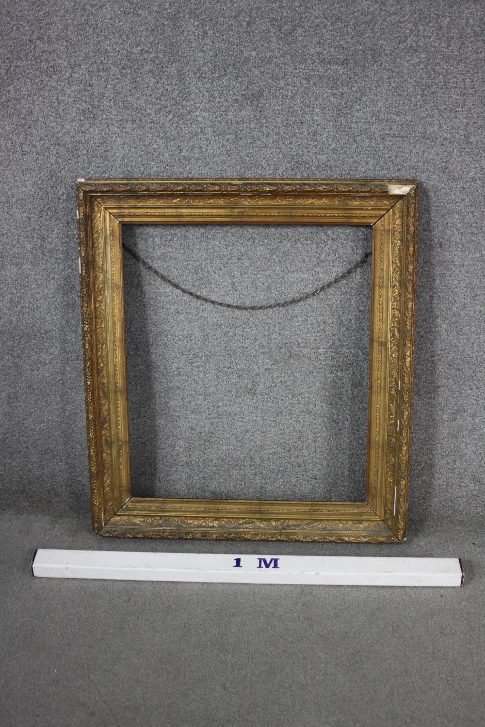 Picture frame, large 19th century giltwood and gesso. H.68 W.59cm. (inner frame) - Image 3 of 5
