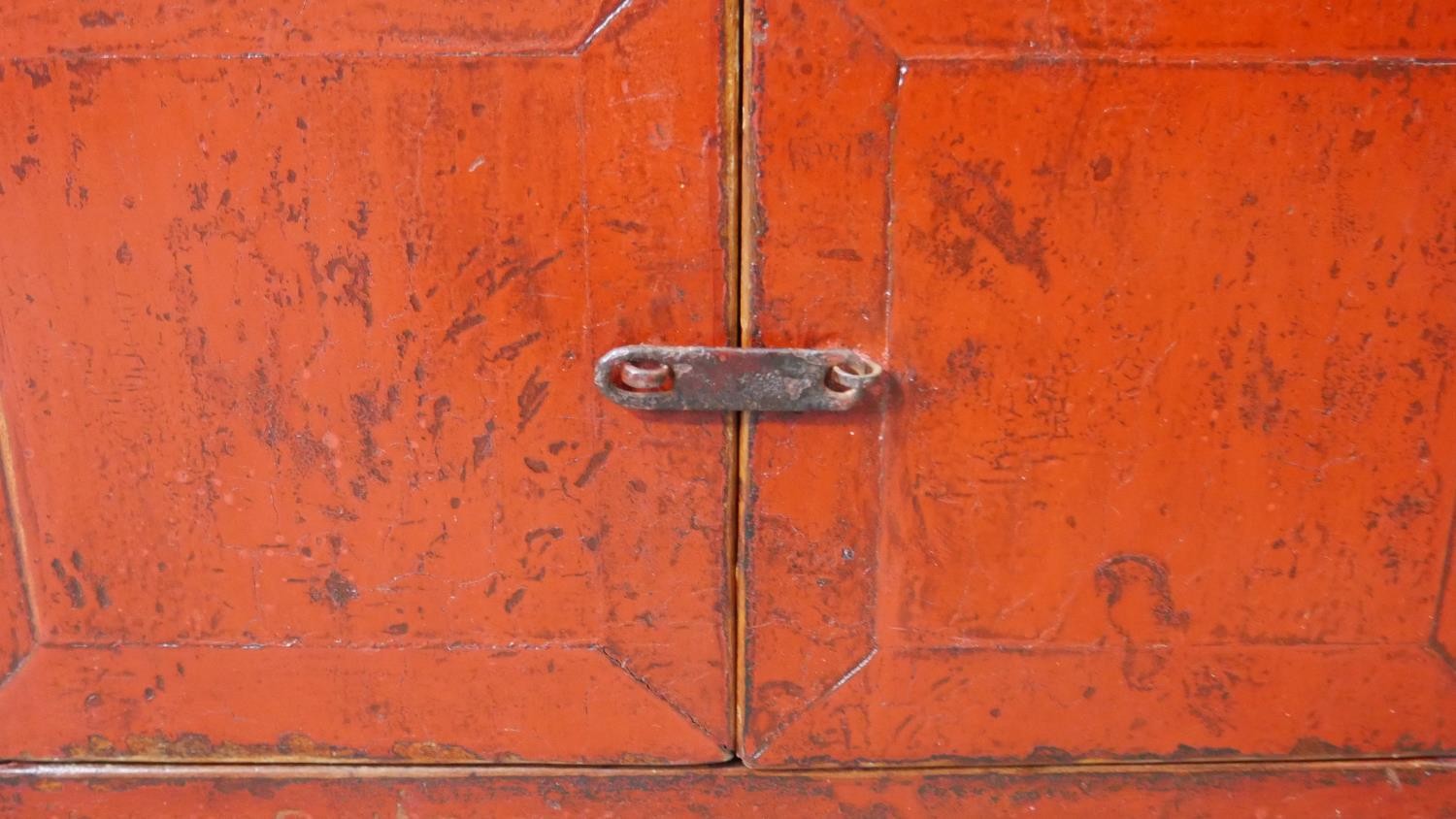 Low cabinet, Chinese 19th century painted. H.43 W.96 D.47cm - Image 5 of 8