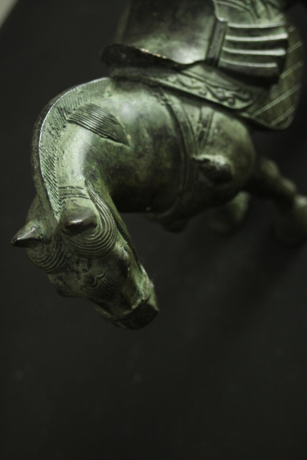 A pair of bronze Chinese Tang style horses. H.26 W.26 D.9 cm. - Image 6 of 8