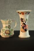 Mason's Ironstone, a 19th century jug and a similar vase. H.20 Dia.13 cm.