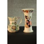 Mason's Ironstone, a 19th century jug and a similar vase. H.20 Dia.13 cm.