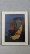 Alfred Harris- A large framed acrylic and paper on panel, titled 'Edge of Light', inscribed verso.