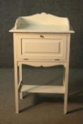 Bedside table, late 19th century, later painted. H.90 W.54 D.35cm.