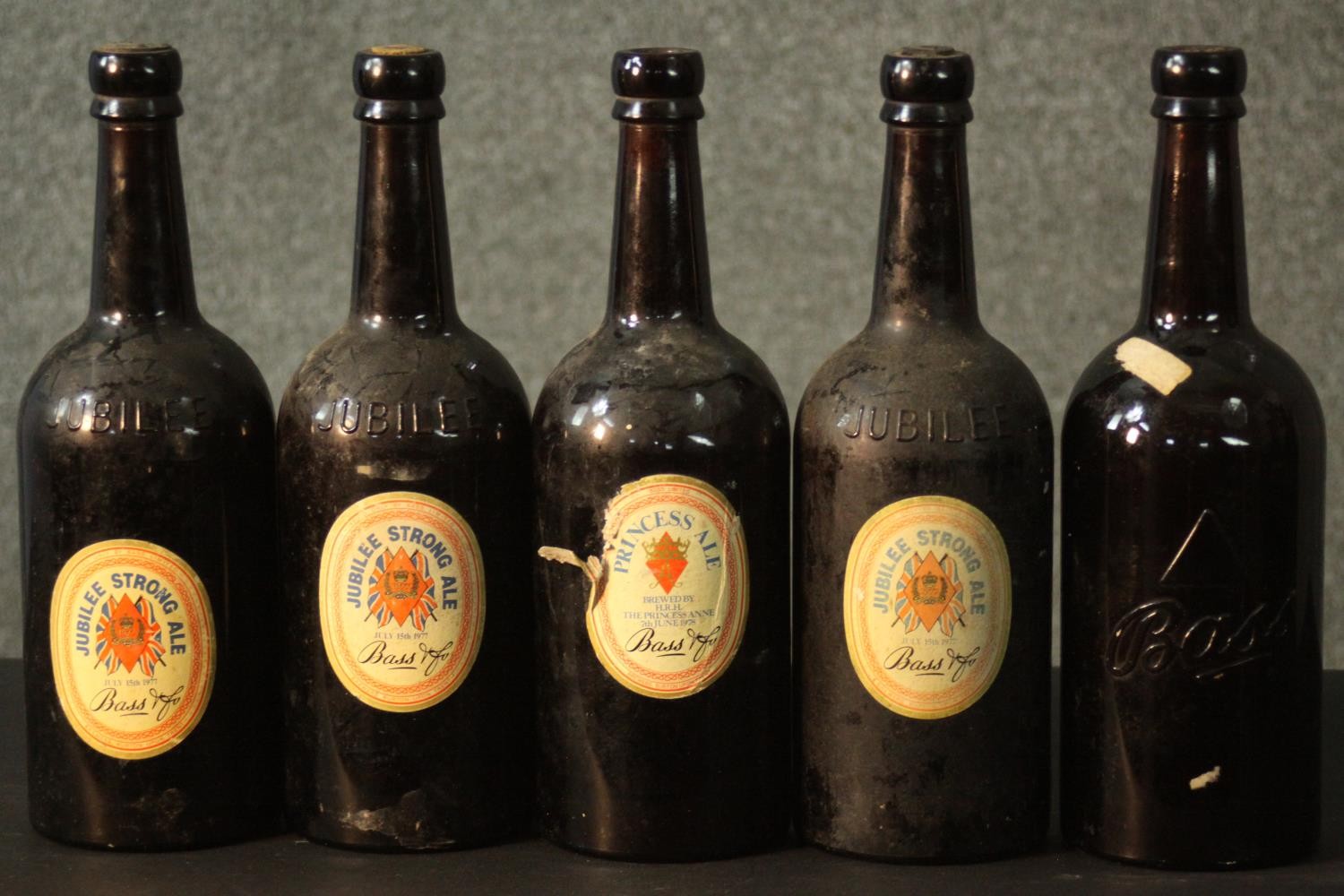 Five bottles of vintage Bass Ale, three bottles of Jubilee Strong Ale 1977 and Princess Ale 1978. - Image 2 of 8