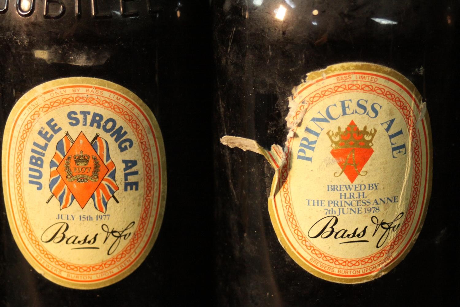 Five bottles of vintage Bass Ale, three bottles of Jubilee Strong Ale 1977 and Princess Ale 1978. - Image 3 of 8