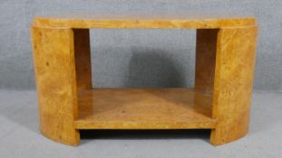 Coffee table, Art Deco style burr maple. H.65 W.125 D.60cm