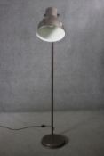 A contemporary brown/grey metallic enamel standard lamp. H.180 Dia. 33cm.