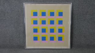 Michael Stokoe (1933-) A Mid-century framed and glazed signed limited edition abstract colour screen