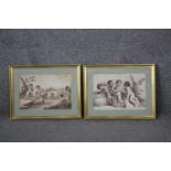 Francesco Bartolozzi (1727 - 1815) Two framed and glazed engravings of putti, signed in plate. H.