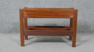 Magazine rack, 1970's vintage teak. H.35 W.51 D.20cm