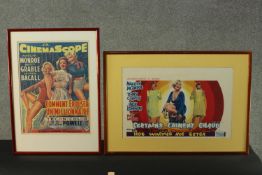 Two vintage French framed and glazed film posters for How to Marry a Millionaire and Some Like it
